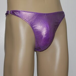 Model #5145 - Shiny Snake Print Spandex Detachable T-Back Thong
