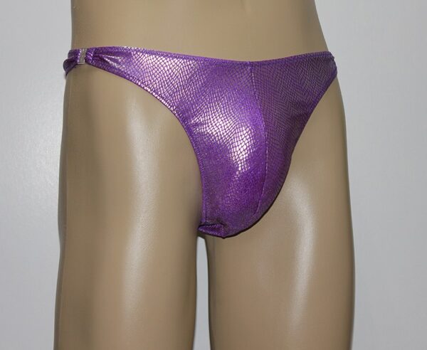 Model #5145 - Shiny Snake Print Spandex Detachable T-Back Thong